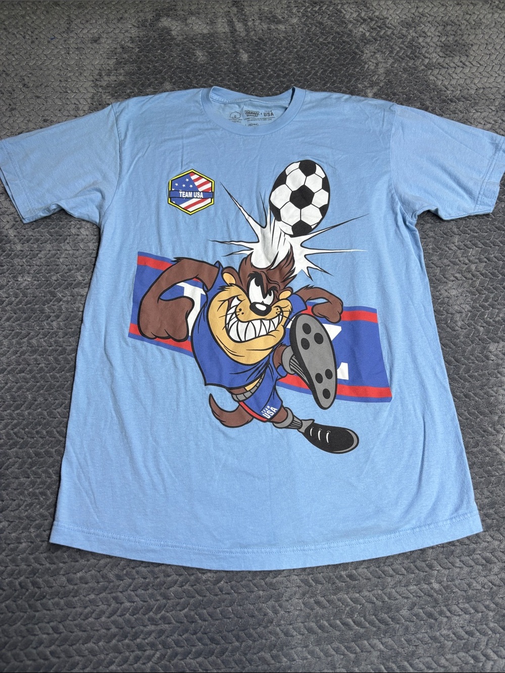 Taz Soccer Graphic Tee - Light Blue